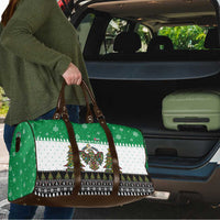 United Arab Emirates Christmas Travel Bag with Falcon Tree Design Snowflake Pattern and National Emblem - Wonder Print Shop