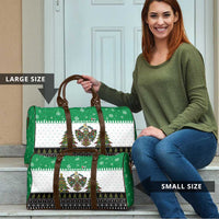 United Arab Emirates Christmas Travel Bag with Falcon Tree Design Snowflake Pattern and National Emblem - Wonder Print Shop