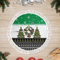 United Arab Emirates Christmas Tree Skirt with Falcon Tree Design Snowflake Pattern and National Emblem - Wonder Print Shop