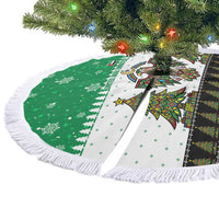 United Arab Emirates Christmas Tree Skirt with Falcon Tree Design Snowflake Pattern and National Emblem - Wonder Print Shop