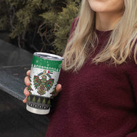 United Arab Emirates Christmas Tumbler Cup with Falcon Tree Design Snowflake Pattern and National Emblem - Wonder Print Shop