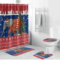 Laos Christmas Bathroom Set with Festive Elephant Design and Holiday Village Pattern - Wonder Print Shop