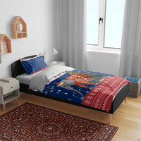 Laos Christmas Bedding Set with Festive Elephant Design and Holiday Village Pattern - Wonder Print Shop