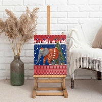 Laos Christmas Canvas Wall Art with Festive Elephant Design and Holiday Village Pattern - Wonder Print Shop
