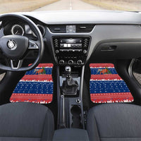 Laos Christmas Car Mats with Festive Elephant Design and Holiday Village Pattern - Wonder Print Shop