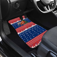Laos Christmas Car Mats with Festive Elephant Design and Holiday Village Pattern - Wonder Print Shop
