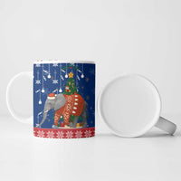 Laos Christmas Ceramic Mug with Festive Elephant Design and Holiday Village Pattern - Wonder Print Shop