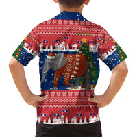 Laos Christmas Family Matching Summer Maxi Dress and Hawaiian Shirt with Festive Elephant Design and Holiday Village Pattern - Wonder Print Shop