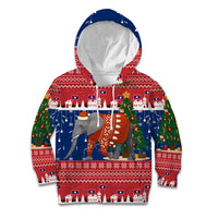 Laos Christmas Kid Hoodie with Festive Elephant Design and Holiday Village Pattern - Wonder Print Shop