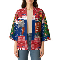 Laos Christmas Kimono with Festive Elephant Design and Holiday Village Pattern - Wonder Print Shop