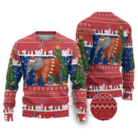 Laos Christmas Ugly Christmas Sweater with Festive Elephant Design and Holiday Village Pattern - Wonder Print Shop