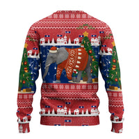 Laos Christmas Ugly Christmas Sweater with Festive Elephant Design and Holiday Village Pattern - Wonder Print Shop