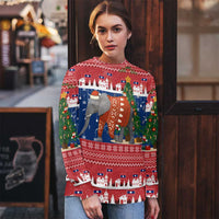 Laos Christmas Ugly Christmas Sweater with Festive Elephant Design and Holiday Village Pattern - Wonder Print Shop