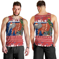 Laos Christmas Men Tank Top with Festive Elephant Design and Holiday Village Pattern - Wonder Print Shop