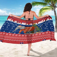 Laos Christmas Sarong with Festive Elephant Design and Holiday Village Pattern - Wonder Print Shop