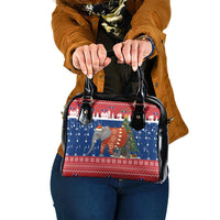Laos Christmas Shoulder Handbag with Festive Elephant Design and Holiday Village Pattern - Wonder Print Shop