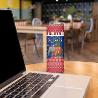 Laos Christmas Skinny Tumbler with Festive Elephant Design and Holiday Village Pattern - Wonder Print Shop
