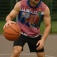 Laos Christmas Sleeveless Hoodie with Festive Elephant Design and Holiday Village Pattern - Wonder Print Shop