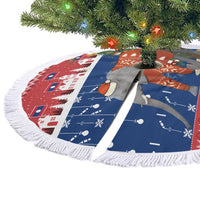 Laos Christmas Tree Skirt with Festive Elephant Design and Holiday Village Pattern - Wonder Print Shop
