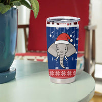 Laos Christmas Tumbler Cup with Festive Elephant Design and Holiday Village Pattern - Wonder Print Shop