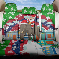 Laos Christmas Back Car Seat Cover with Santa Riding Elephant and Festive Flag Pattern - Wonder Print Shop