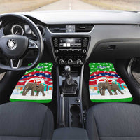 Laos Christmas Car Mats with Santa Riding Elephant and Festive Flag Pattern - Wonder Print Shop