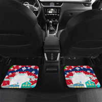 Laos Christmas Car Mats with Santa Riding Elephant and Festive Flag Pattern - Wonder Print Shop