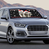 Latvia Christmas Auto Sun Shade with Santa Claus and Wolves in Holiday Pattern Design - Wonder Print Shop