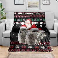 Latvia Christmas Blanket with Santa Claus and Wolves in Holiday Pattern Design - Wonder Print Shop