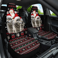 Latvia Christmas Car Seat Cover with Santa Claus and Wolves in Holiday Pattern Design - Wonder Print Shop