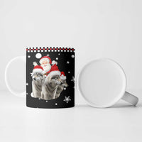 Latvia Christmas Ceramic Mug with Santa Claus and Wolves in Holiday Pattern Design - Wonder Print Shop