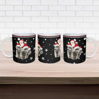 Latvia Christmas Ceramic Mug with Santa Claus and Wolves in Holiday Pattern Design - Wonder Print Shop