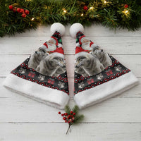 Latvia Christmas Santa Hat with Santa Claus and Wolves in Holiday Pattern Design - Wonder Print Shop