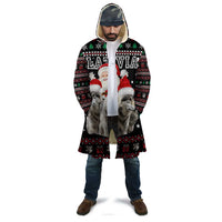 Latvia Christmas Cloak with Santa Claus and Wolves in Holiday Pattern Design - Wonder Print Shop