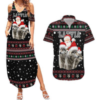 Latvia Christmas Couples Matching Summer Maxi Dress and Hawaiian Shirt with Santa Claus and Wolves in Holiday Pattern Design - Wonder Print Shop