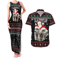 Latvia Christmas Couples Matching Tank Maxi Dress and Hawaiian Shirt with Santa Claus and Wolves in Holiday Pattern Design - Wonder Print Shop