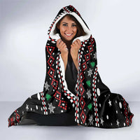 Latvia Christmas Hooded Blanket with Santa Claus and Wolves in Holiday Pattern Design - Wonder Print Shop