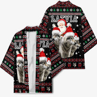 Latvia Christmas Kimono with Santa Claus and Wolves in Holiday Pattern Design - Wonder Print Shop