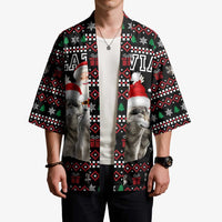 Latvia Christmas Kimono with Santa Claus and Wolves in Holiday Pattern Design - Wonder Print Shop