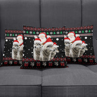 Latvia Christmas Pillow Cover with Santa Claus and Wolves in Holiday Pattern Design - Wonder Print Shop