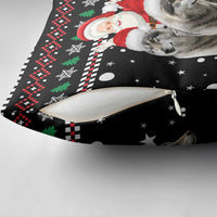 Latvia Christmas Pillow Cover with Santa Claus and Wolves in Holiday Pattern Design - Wonder Print Shop