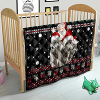 Latvia Christmas Quilt with Santa Claus and Wolves in Holiday Pattern Design - Wonder Print Shop