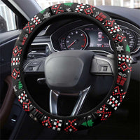Latvia Christmas Steering Wheel Cover with Santa Claus and Wolves in Holiday Pattern Design - Wonder Print Shop