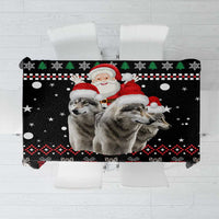 Latvia Christmas Tablecloth with Santa Claus and Wolves in Holiday Pattern Design - Wonder Print Shop