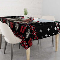 Latvia Christmas Tablecloth with Santa Claus and Wolves in Holiday Pattern Design - Wonder Print Shop