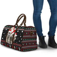 Latvia Christmas Travel Bag with Santa Claus and Wolves in Holiday Pattern Design - Wonder Print Shop
