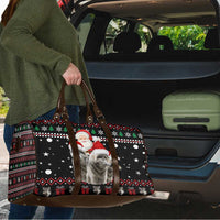 Latvia Christmas Travel Bag with Santa Claus and Wolves in Holiday Pattern Design - Wonder Print Shop