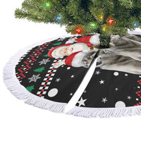 Latvia Christmas Tree Skirt with Santa Claus and Wolves in Holiday Pattern Design - Wonder Print Shop