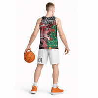 Latvia Christmas Basketball Jersey with Red Lion, Holiday Tree, and Nordic Pattern Design - Wonder Print Shop
