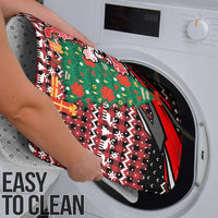 Latvia Christmas Bathroom Set with Red Lion, Holiday Tree, and Nordic Pattern Design - Wonder Print Shop